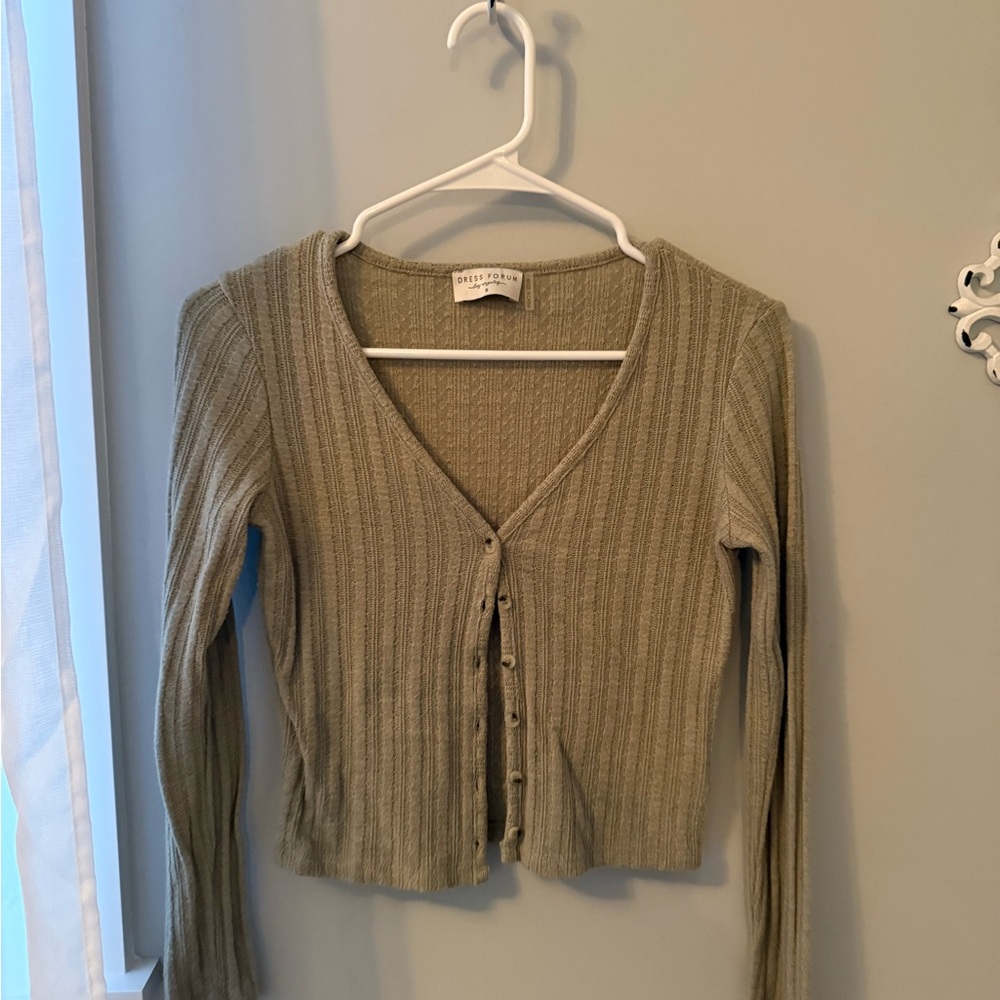 Dress Forum Olive Ribbed Cardigan